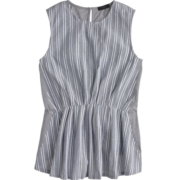 J Crew blue peplum tank top - Picture 2 of 11